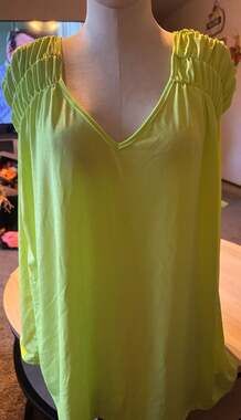 Dear Scarlett Neon Yellow Ruched top